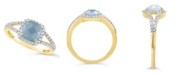 Macy's Blue Topaz (1-5/8 ct. t.w.) and Created White Sapphire (1/4 ct. t.w.) Ring in 10k Yellow Gold